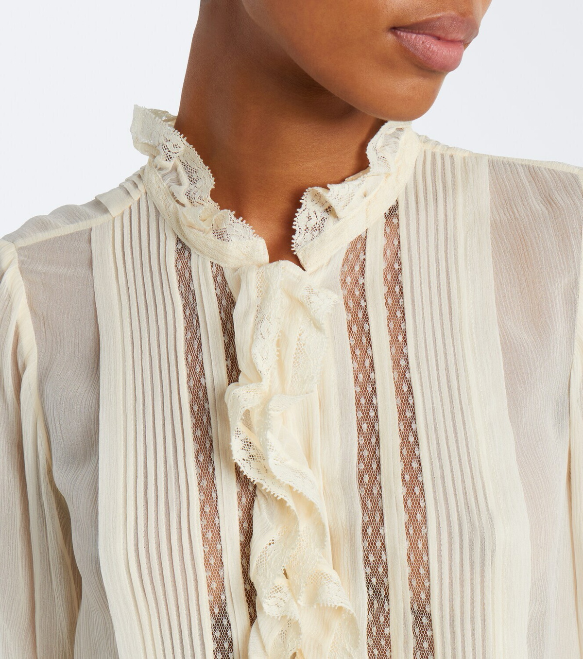 Dôen Magdeline ruffled silk chiffon blouse