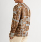 Séfr - Gote Patchwork Open-Knit Cardigan - Brown