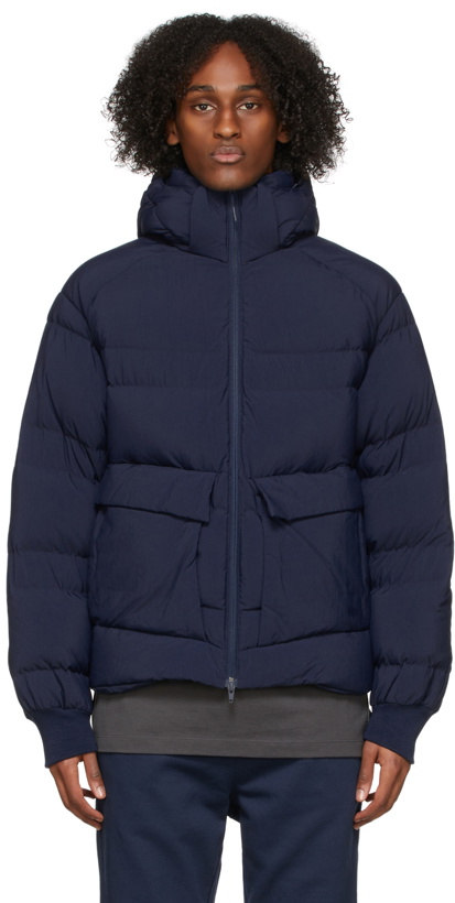 Photo: Y-3 Navy Classic Puffy Down Jacket