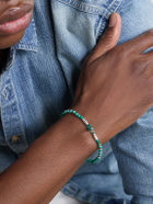 Mikia - Circle 4 Sterling Silver, Malachite and Hematite Beaded Bracelet - Green