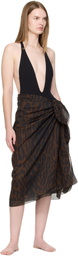 TOM FORD Brown Pareo Wrap Cover-Up Skirt