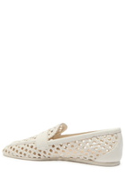 Stuart Weitzman Thea Woven Leather Loafers Tan