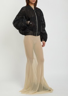 Rick Owens Secchia Flight Printed Tulle Bomber Jacket Black
