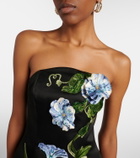 Leo Lin Zaria floral-appliqué bustier dress