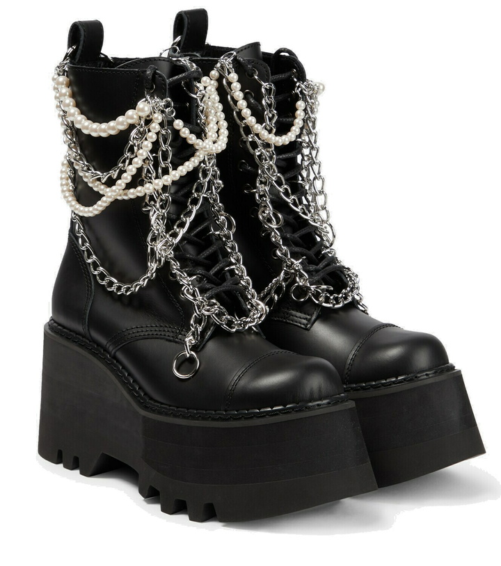 Photo: Junya Watanabe Embellished platform leather boots