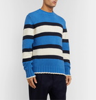 Officine Generale - Striped Cotton-Blend Sweater - Blue