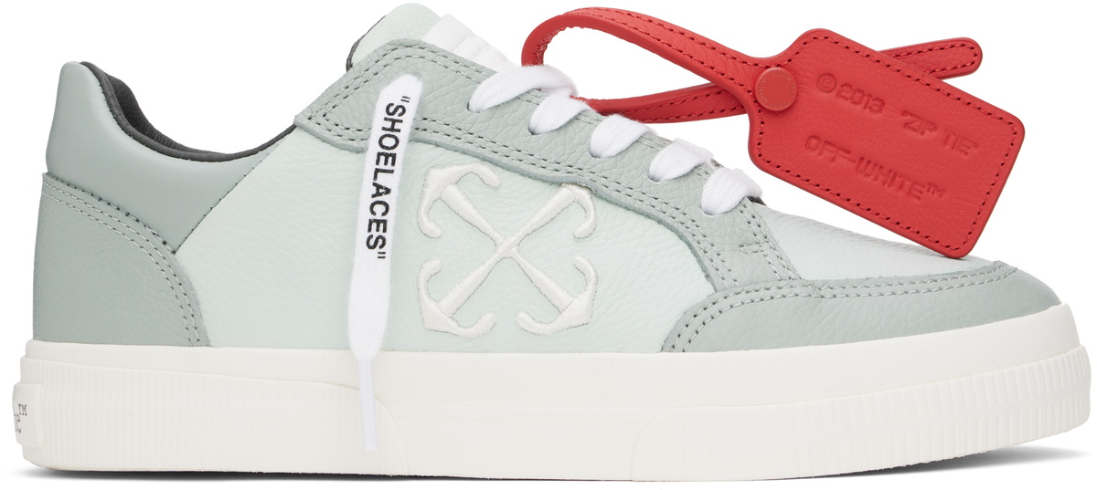 Off-White Green New Low Vulcanized Calf Leather Sneakers Off