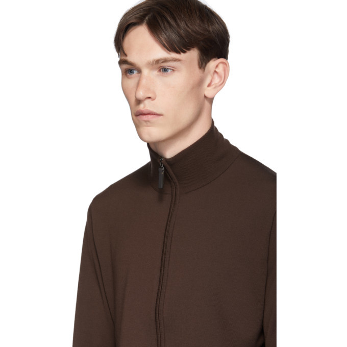 Brioni Brown Wool Blouson Sweater Brioni