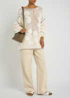 Free People Hidden Tropics Open-knit Cotton Jumper Ivory
