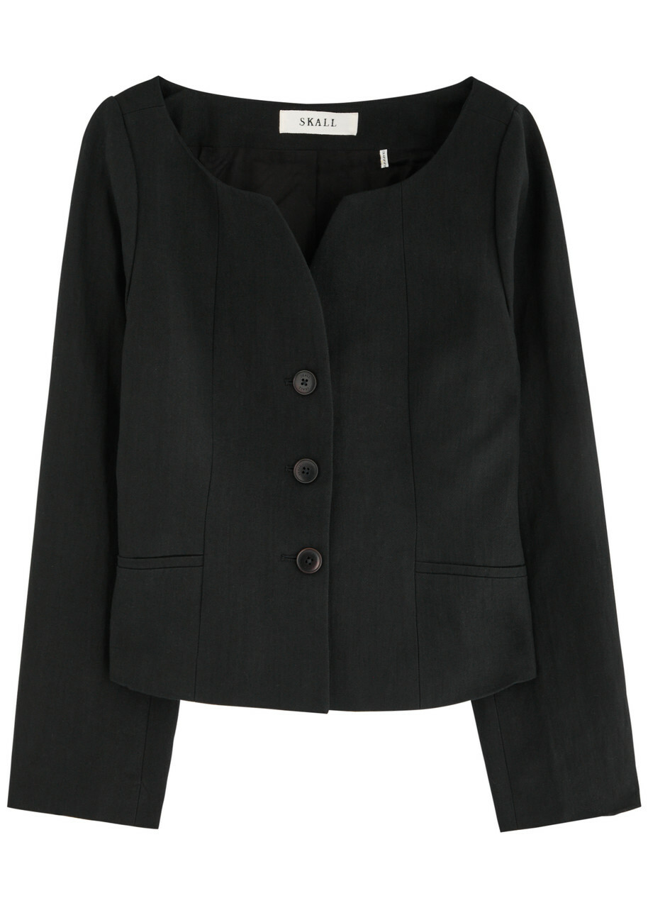Skall Studio Athena Linen-blend Blazer Black
