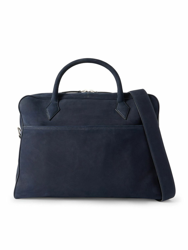 Photo: Métier - Closer All Day Leather-Trimmed Nubuck Briefcase