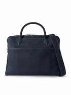 Métier - Closer All Day Leather-Trimmed Nubuck Briefcase