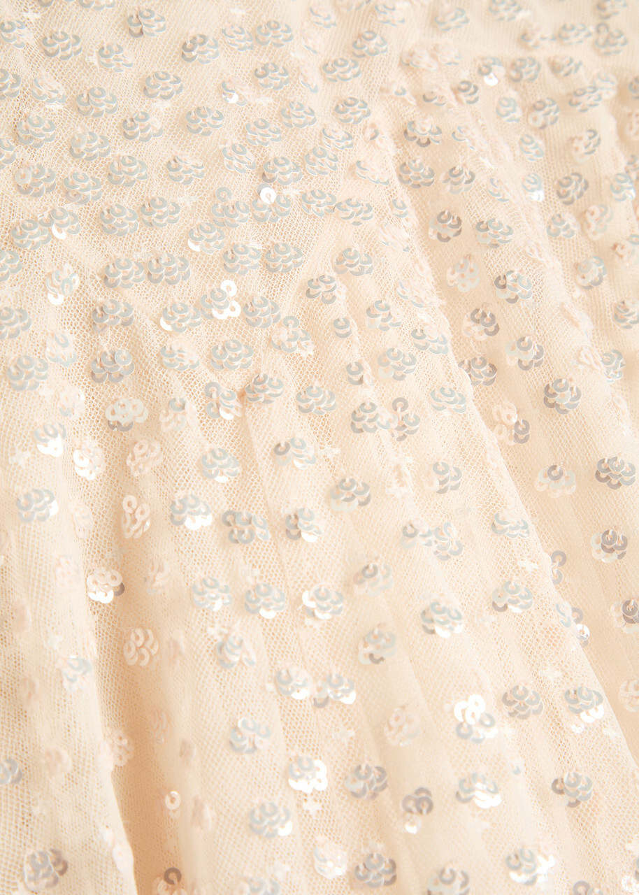 Needle & Thread Sequin-embellished Tulle Gown Cream