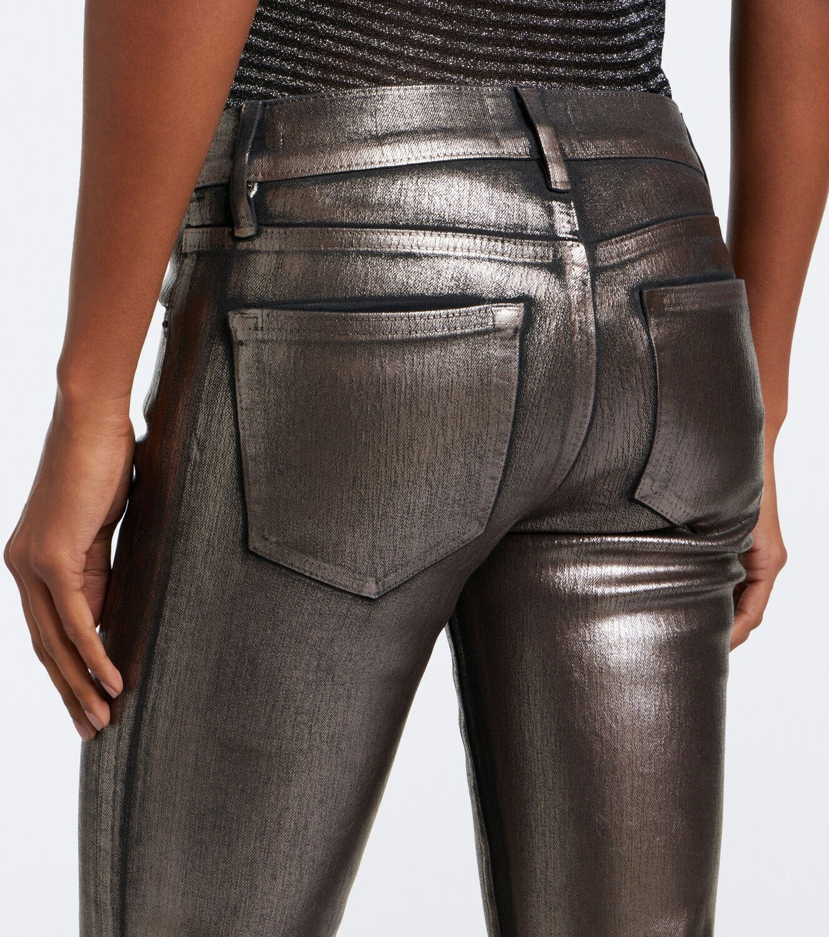 Frame Rodeo coated flared jeans