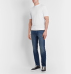 Hugo Boss - Slim-Fit Contrast-Tipped Knitted Cotton T-Shirt - White