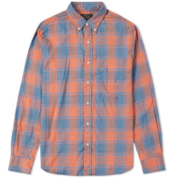 Photo: Beams Plus Button Down Fade Twill Check Shirt Red