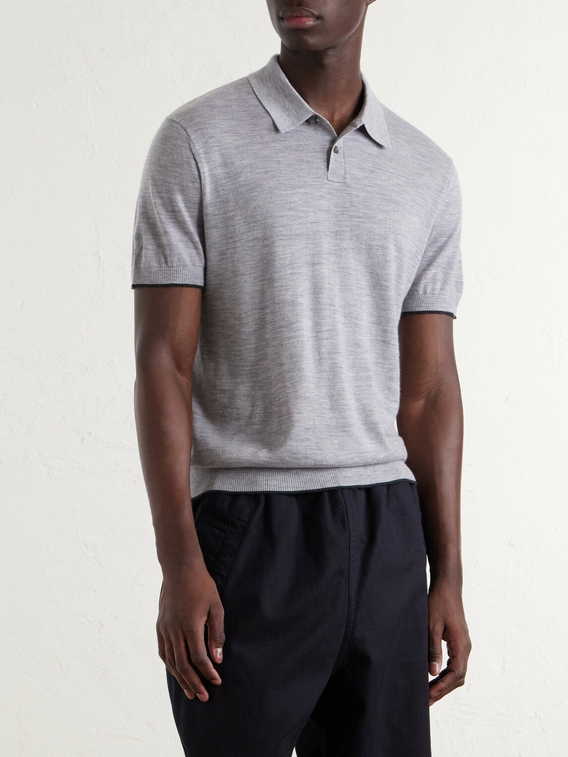 James Perse - Cashmere Polo Shirt - Gray