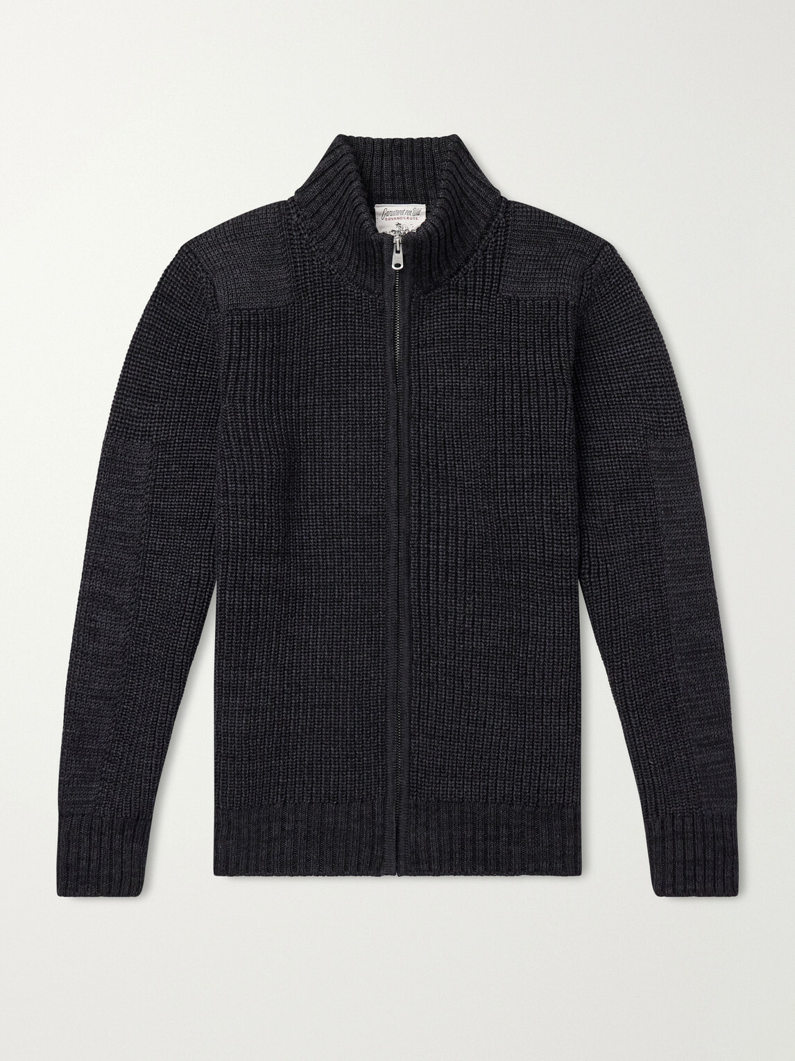 S.N.S. Herning - Robust Merino Wool Zip-Up Sweater - Black
