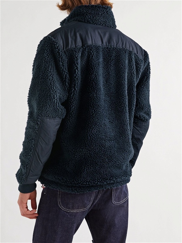 Photo: Alex Mill - Twill-Trimmed Recycled Sherpa Jacket - Blue