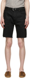 Saint Laurent Black Denim Short Shorts