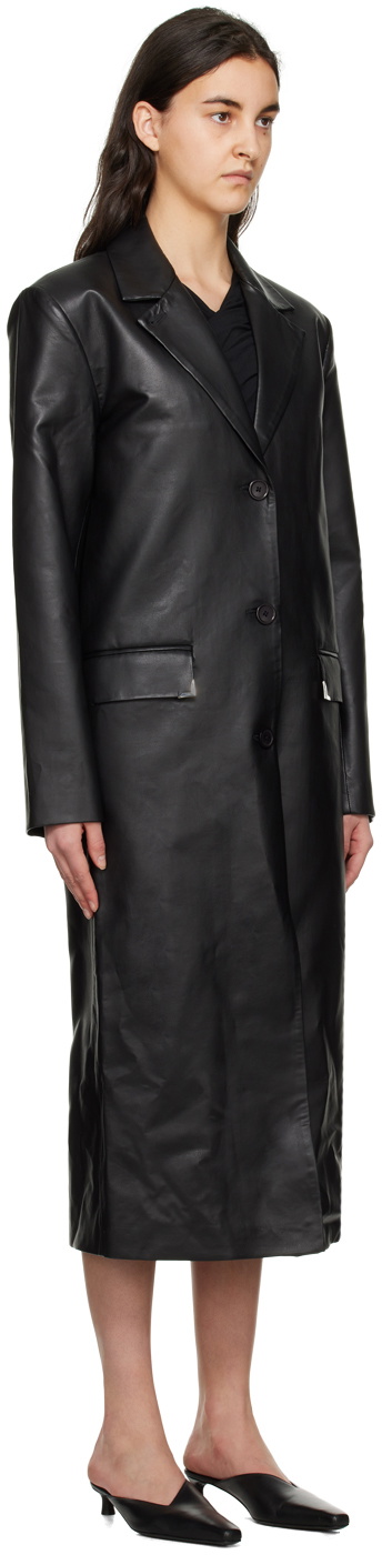 Han Kjobenhavn Black Slim Faux-Leather Jacket