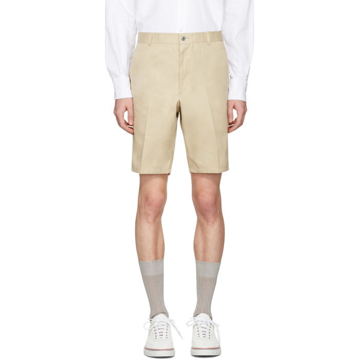 Photo: Thom Browne Khaki Unconstructed Chino Shorts