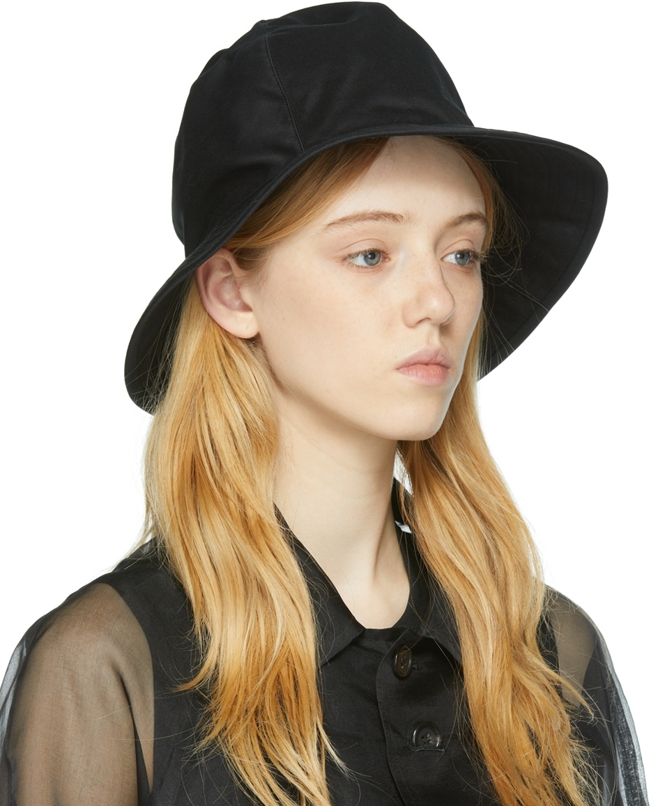 UNDERCOVER Black Cotton Beach Hat