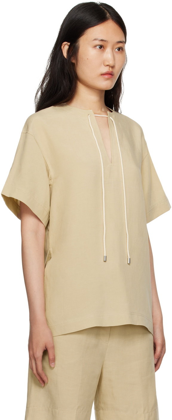 TOTEME Beige Cord Tie Blouse