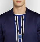 Maison Margiela - Cord, Silver-Tone and Feather Necklace - Men - Blue