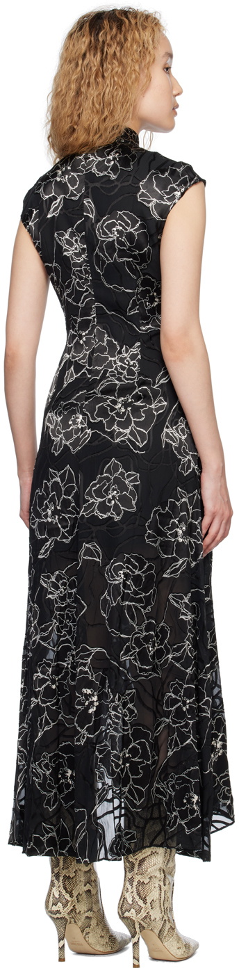 KIM SHUI Black Qi Pao Maxi Dress