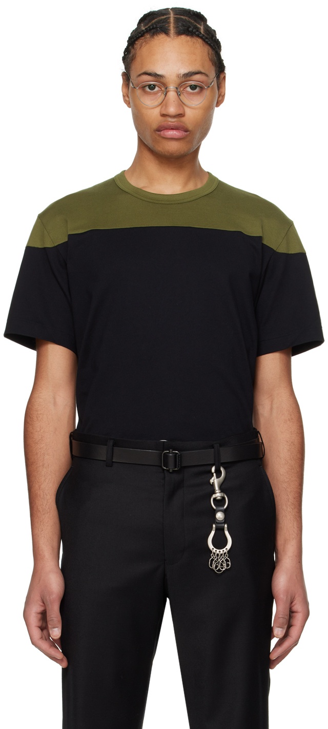 Photo: Comme des Garçons Homme Deux Black & Khaki Paneled T-Shirt