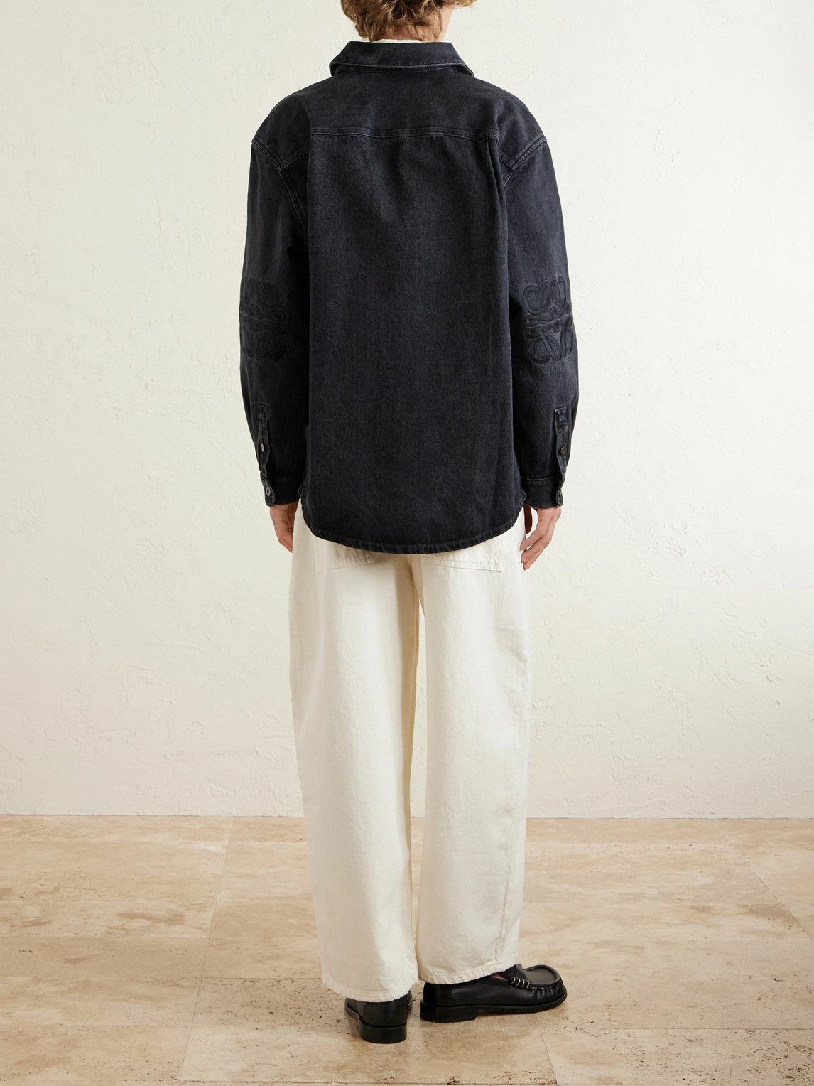LOEWE - Anagram Logo-Embroidered Denim Overshirt - Black