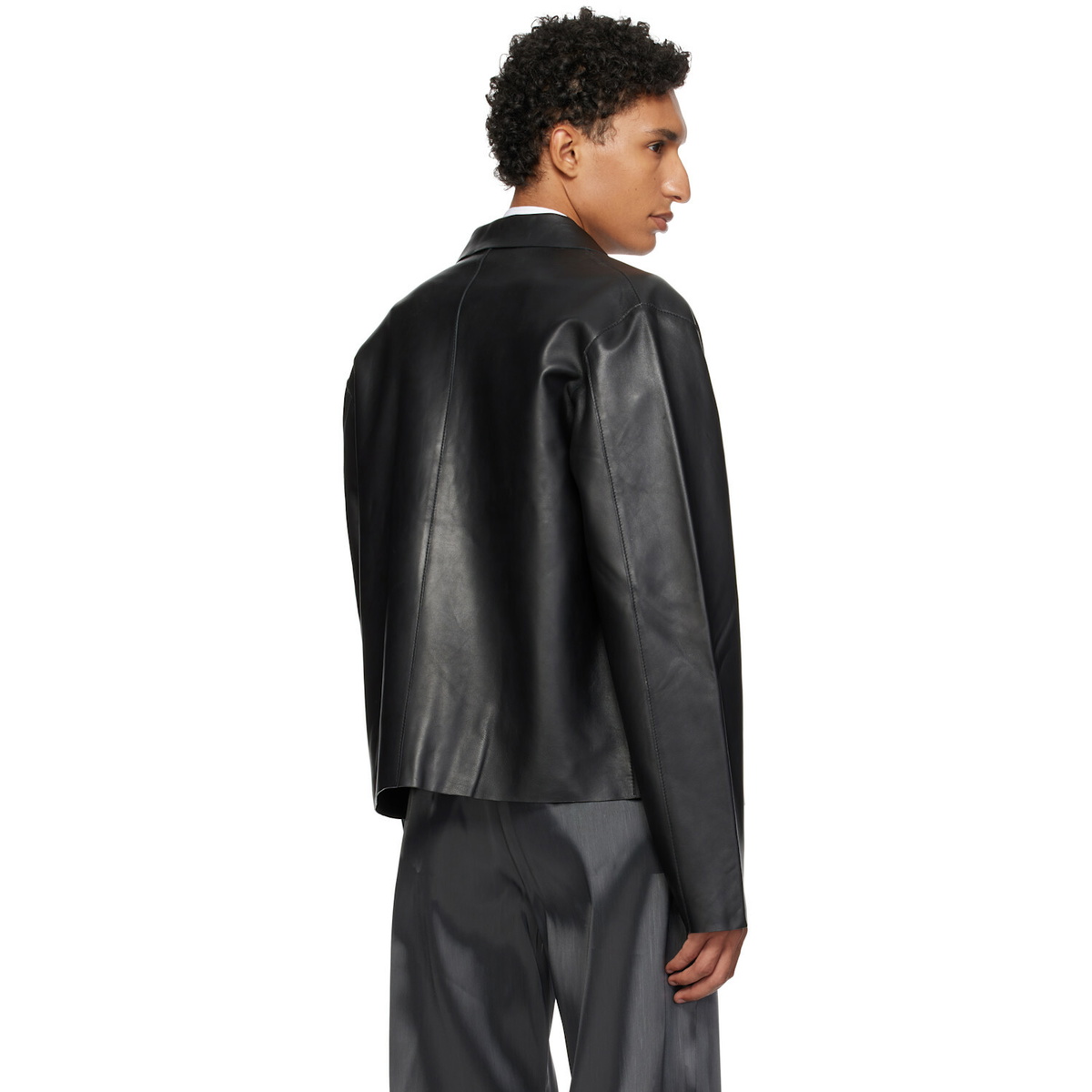 HELIOT EMIL Black Tremor Leather Jacket
