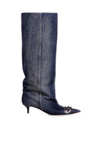 Diesel D-Venus-Slouchy knee-high boot in denim - Boots Womens in Blue