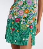 Là Fuori Embellished floral-appliqué minidress
