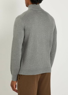 Gant Logo-embroidered Quarter-zip Cotton Jumper Dark Grey