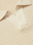 Sunspel - Honeycomb-Knit Cotton Polo Shirt - White