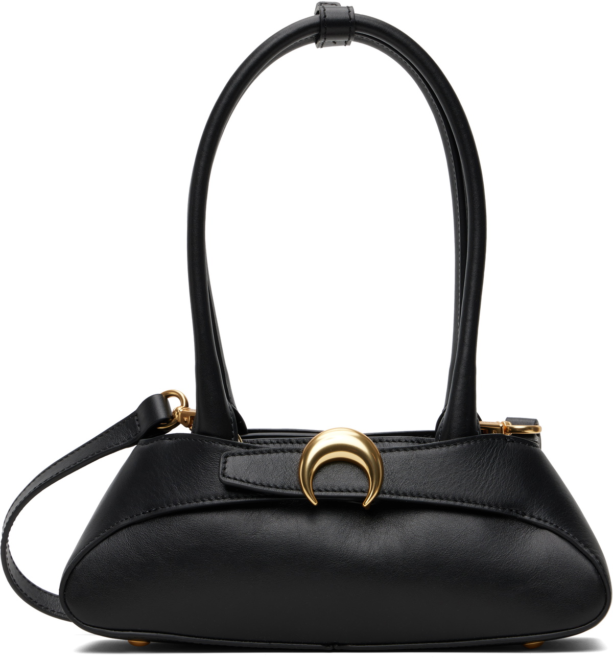 Marine Serre Black Leather Aurora Mini Bag