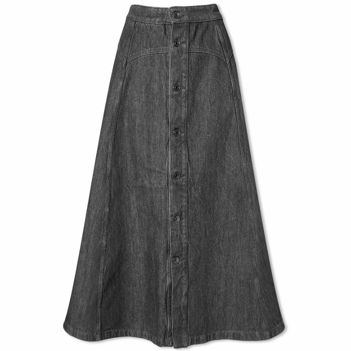 Photo: Wood Wood Women's Agatha Denim Midi Skirt in Black Wash