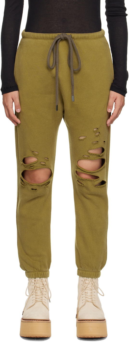 R13 Green Shredded Lounge Pants