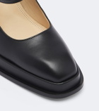 Souliers Martinez Casilda leather platform Mary Jane pumps
