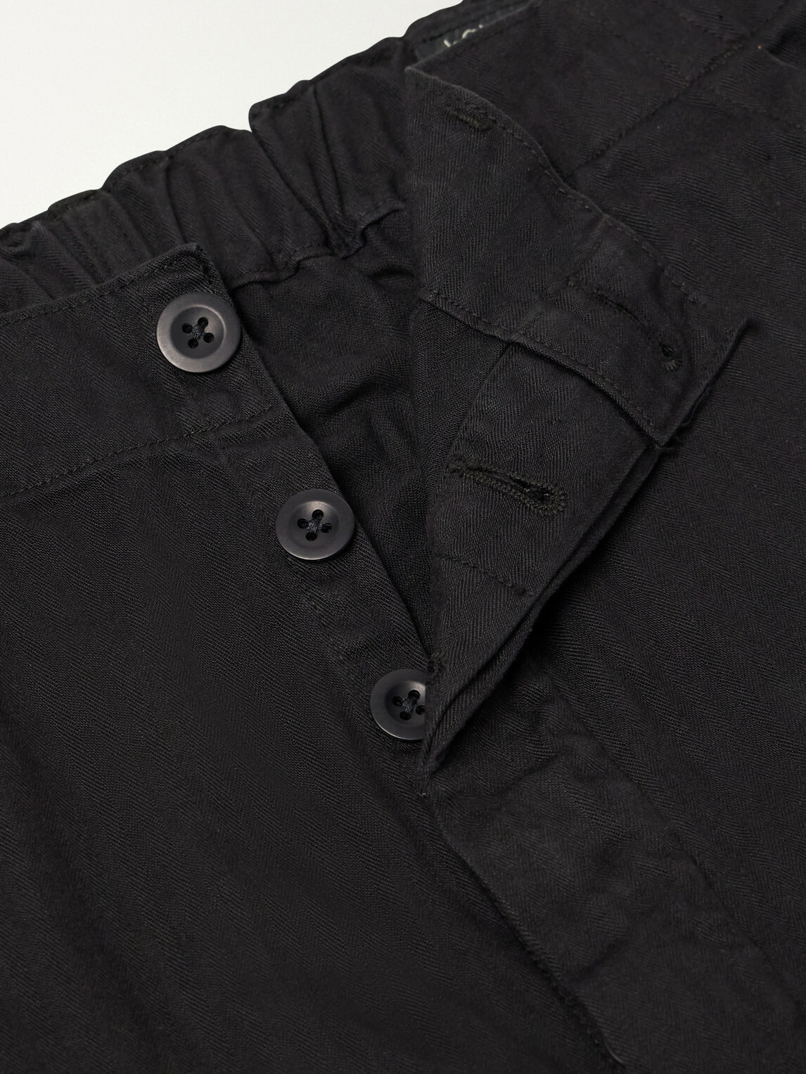 OrSlow - Straight-Leg Woven Herringbone Cotton Trousers - Black