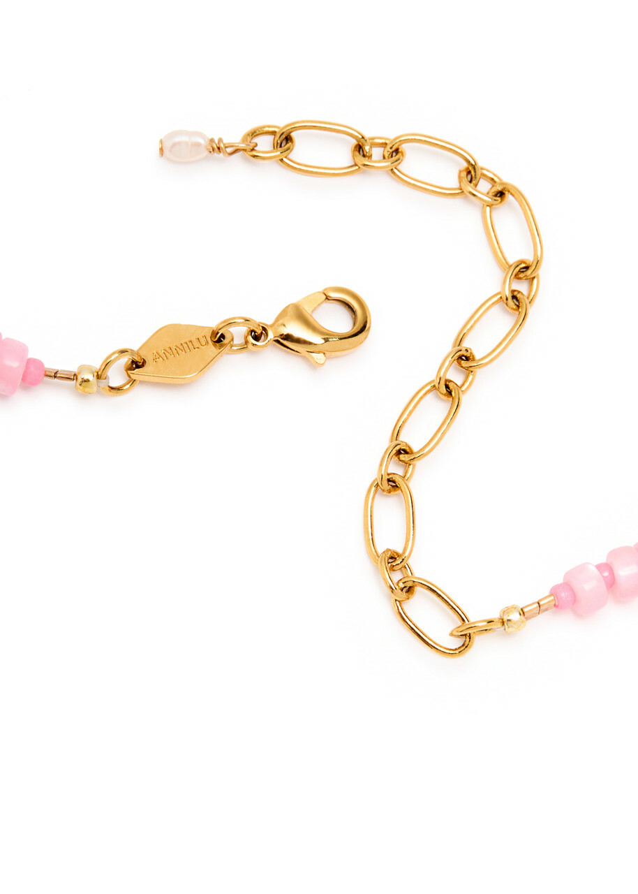 Anni LU Calypso Beaded 18kt Gold-plated Necklace - Pink - One Size