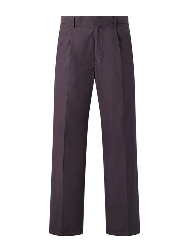 Photo: Auralee - Drawstring Cotton Straight-Leg Trousers - Brown