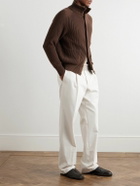 Stòffa - Slim-Fit Ribbed Cashmere Cardigan - Brown