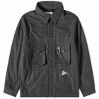 And Wander Men's T/C Alpha Shirt Jacket in Black