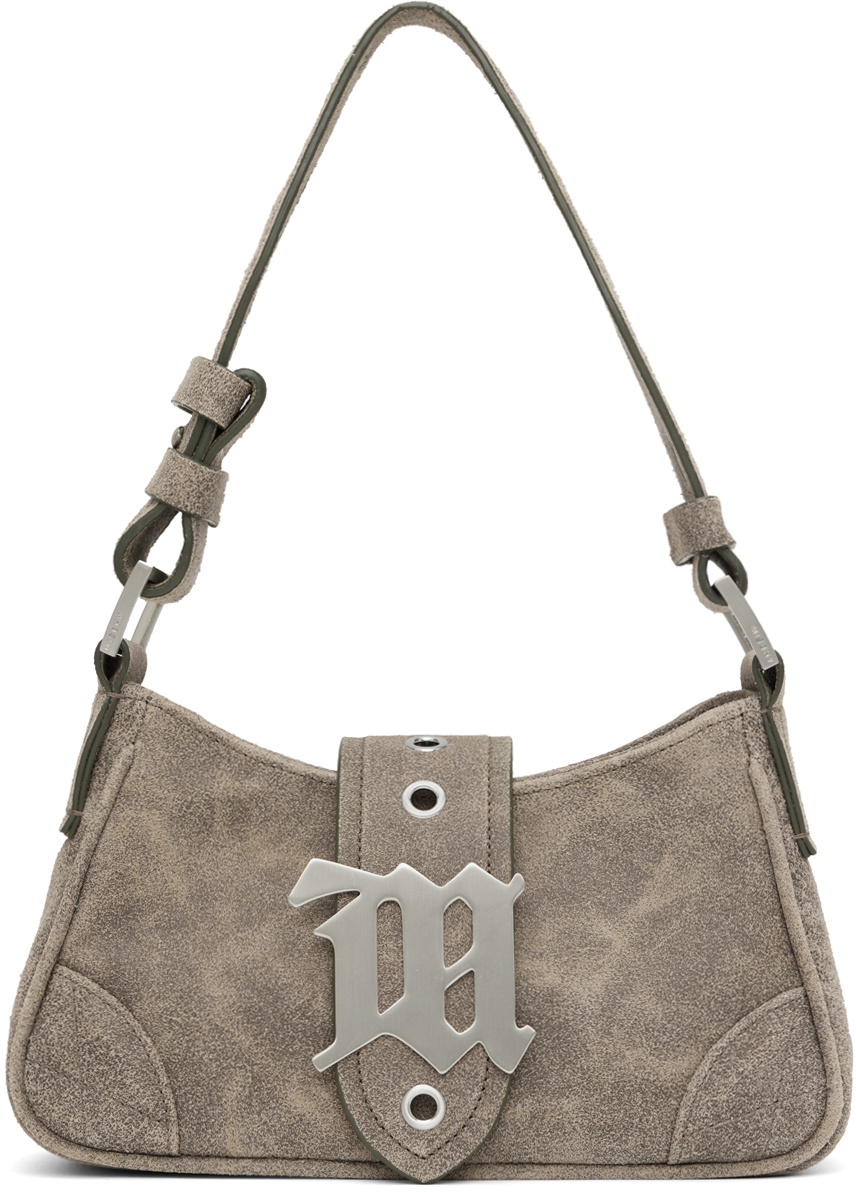 MISBHV Gray Small Suede Shoulder Bag