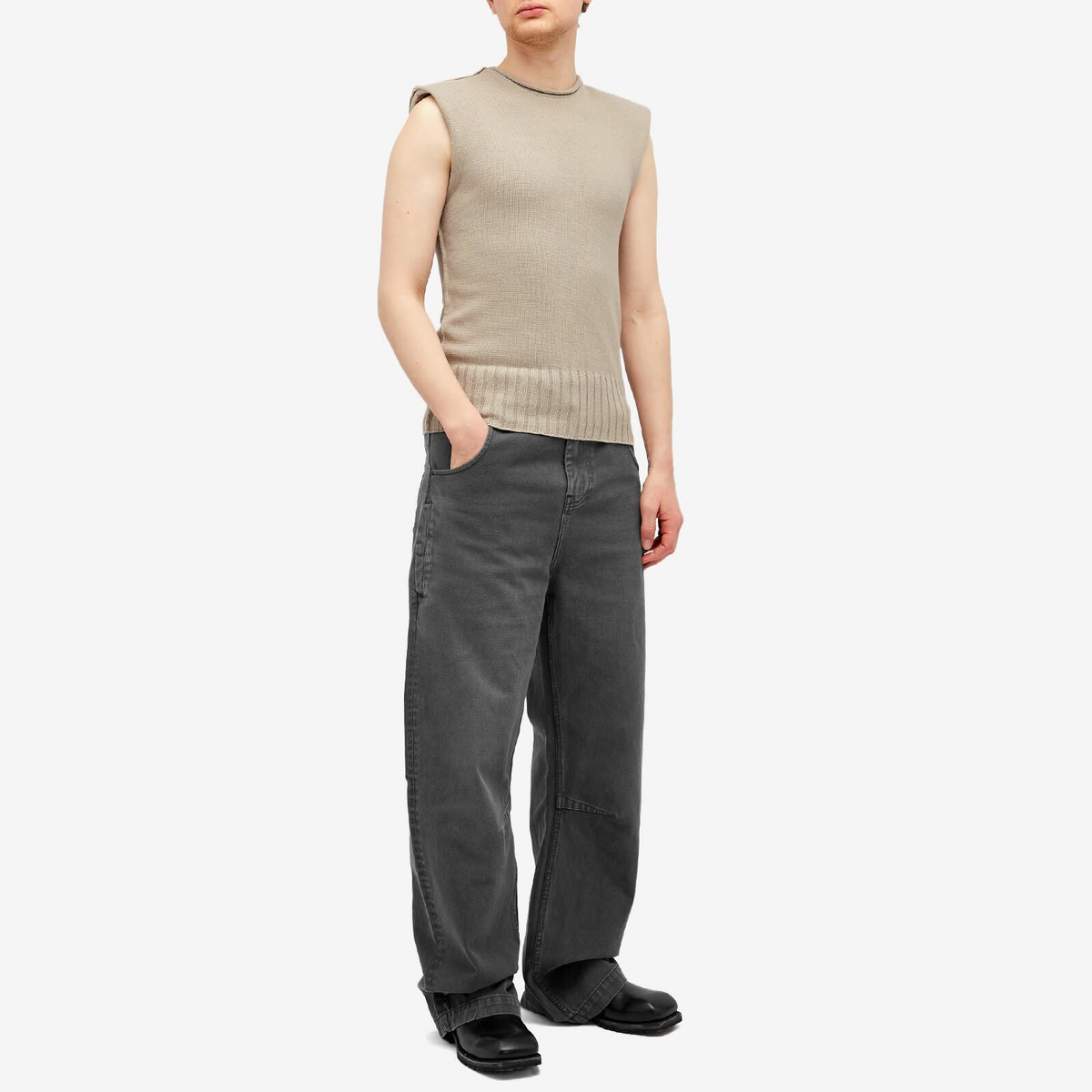 Entire Studios Men's Burns Knit in Middle Grey Entire Studios