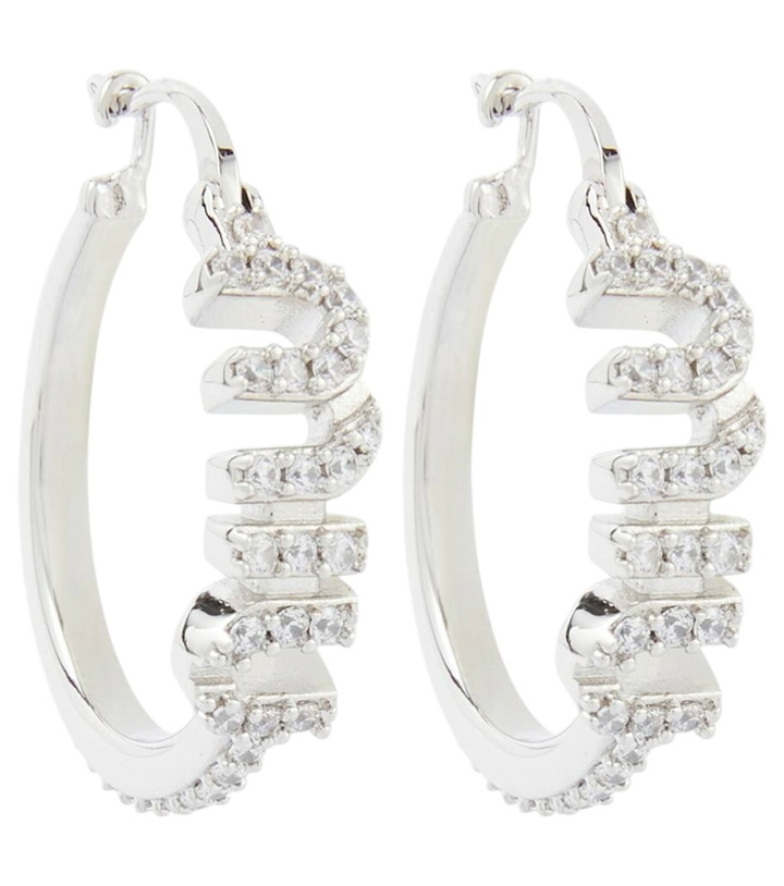 Photo: Miu Miu Logo crystal-embellished earrings