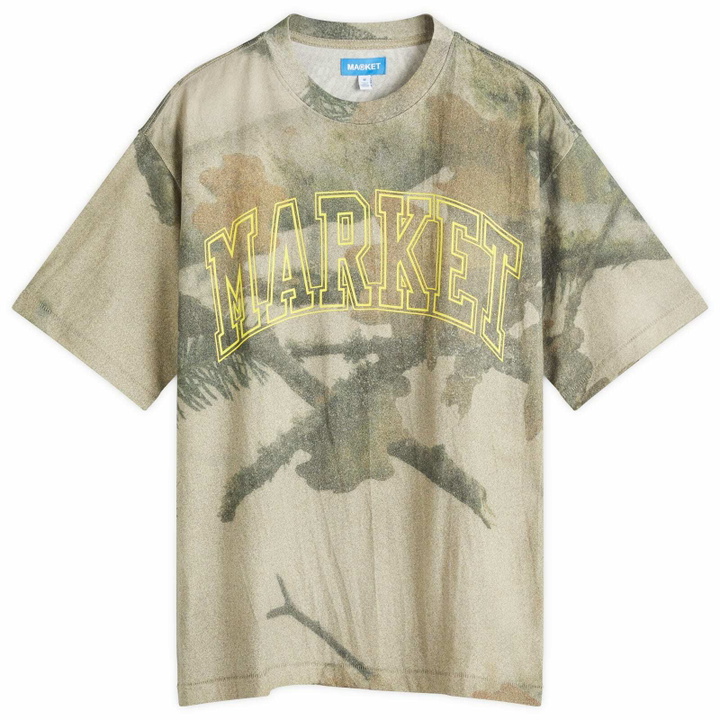 Photo: MARKET Men's Golden Arc T-Shirt in Bc-Camo
